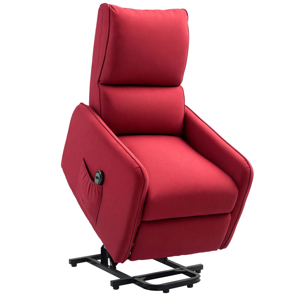 Poltrona Alzapersona Elettrica Reclinabile con Telecomando ¨C Xylo ¨C Tessuto Rosso