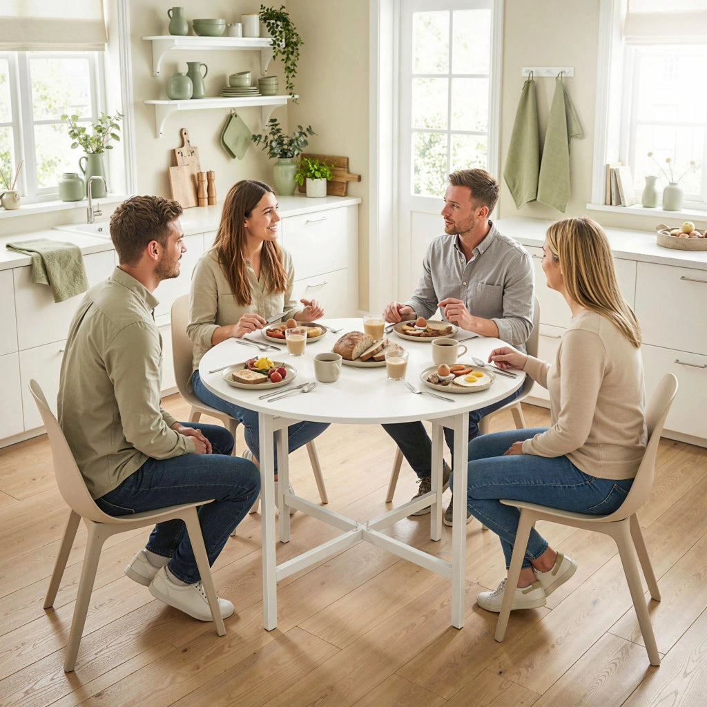 Tavolo da Pranzo Pieghevole e Estensibile Salvaspazio ¨C Zephmum ¨C Bianco