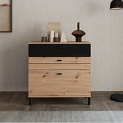 Madia Diani, Credenza un Ripiano, 77x35x78h cm Marrone Rovere Nodi