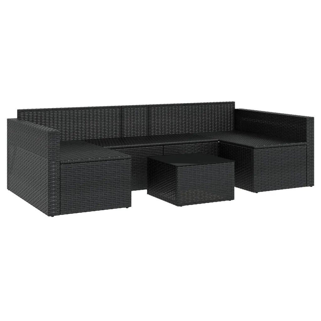 Set da Giardino 2 pz | Set Salotto da Giardino con Cuscini Nero in Polyrattan