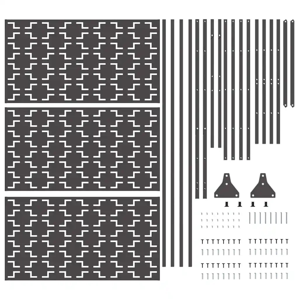 Schermo per Privacy Nero 100 x 50 x 180 cm Acciaio CFW8532337