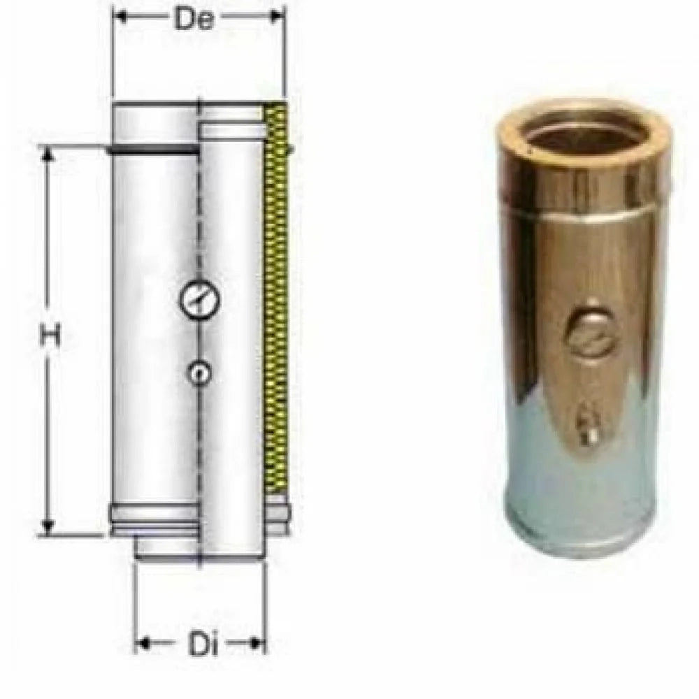 Inox doppia parete aisi 316 modu lo rilevamento fumi d.150 200 b0