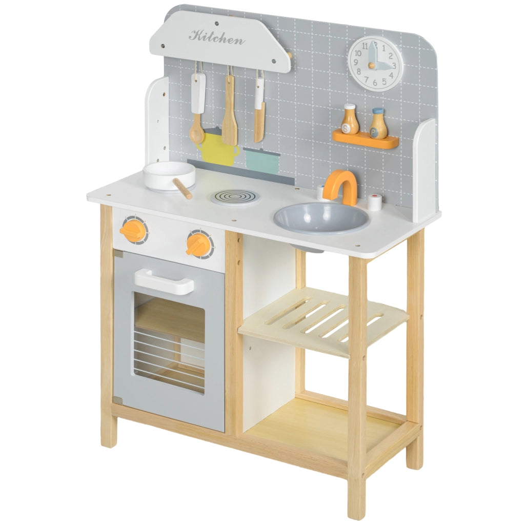 Casetta Gioco Cucina Bambini con Accessori ¨C Minimal ¨C Legno Grigio