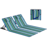 Set 2 Pezzi Sdraio da Spiaggia Pieghevole con Schienale Regolabile e Cuscini ¨C Zephmum ¨C Grigio