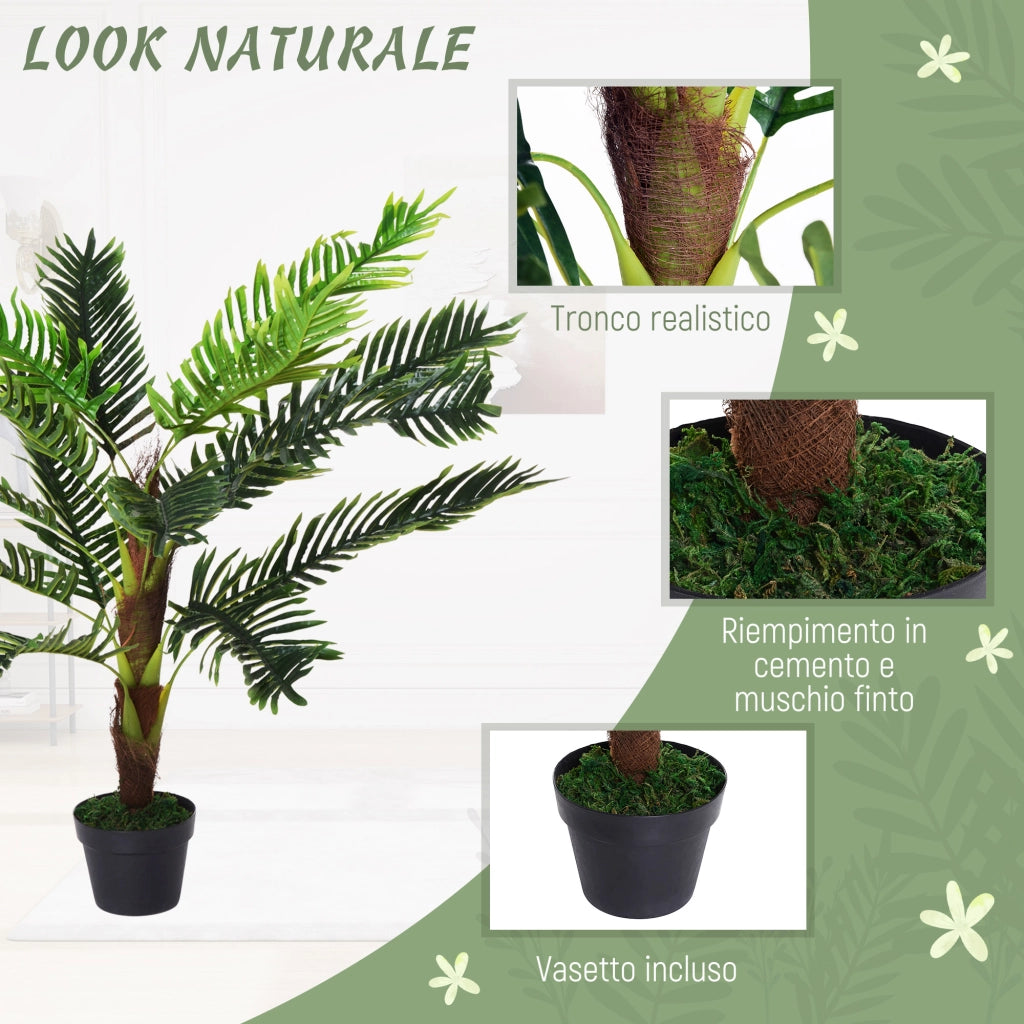 Palma Cycas Artificiale ¨C Zephmum ¨C Verde 123cm con vaso