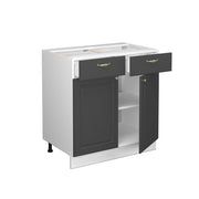 Mobiletto base per cucina Fame-Line Antracite-oro/Bianco 80 cm, PL Rovere Vicco