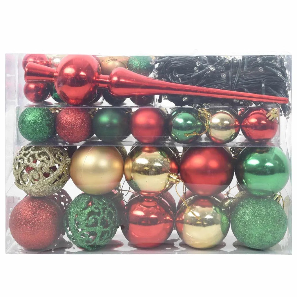 Set di Palle di Natale con 150 LED 61 pcs Multicolore Plastica 42018841