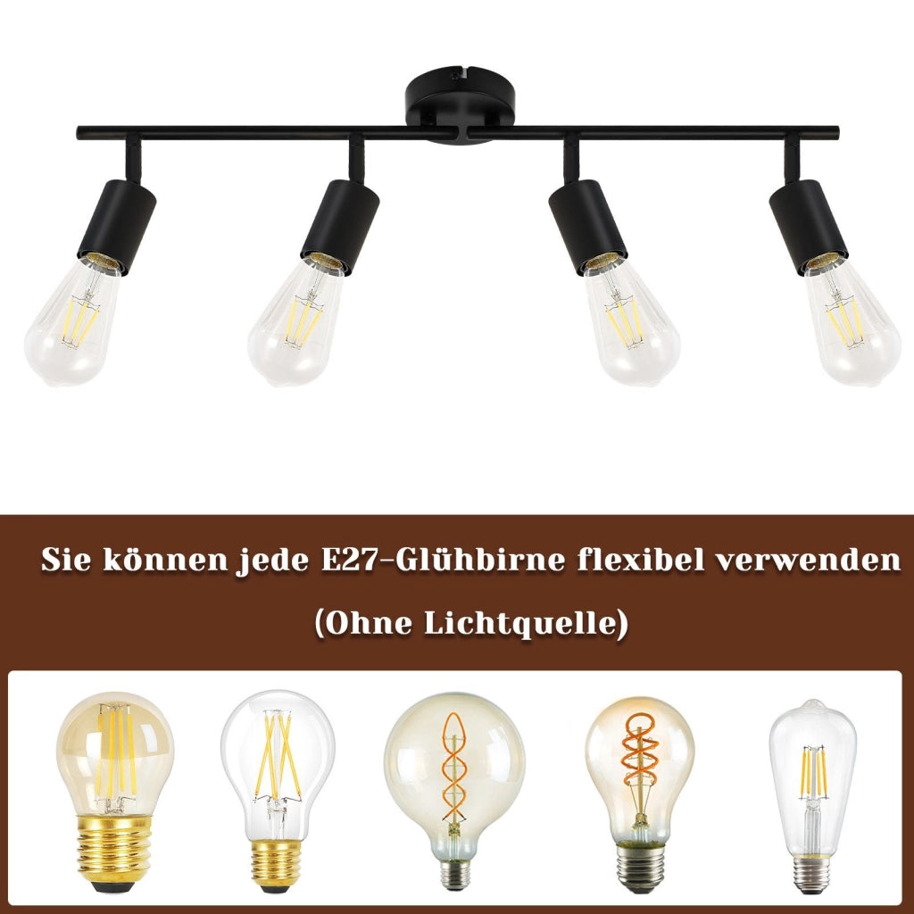 ZMH Faretto da soffitto neri E27 orientabili 350° vintage per camera letto