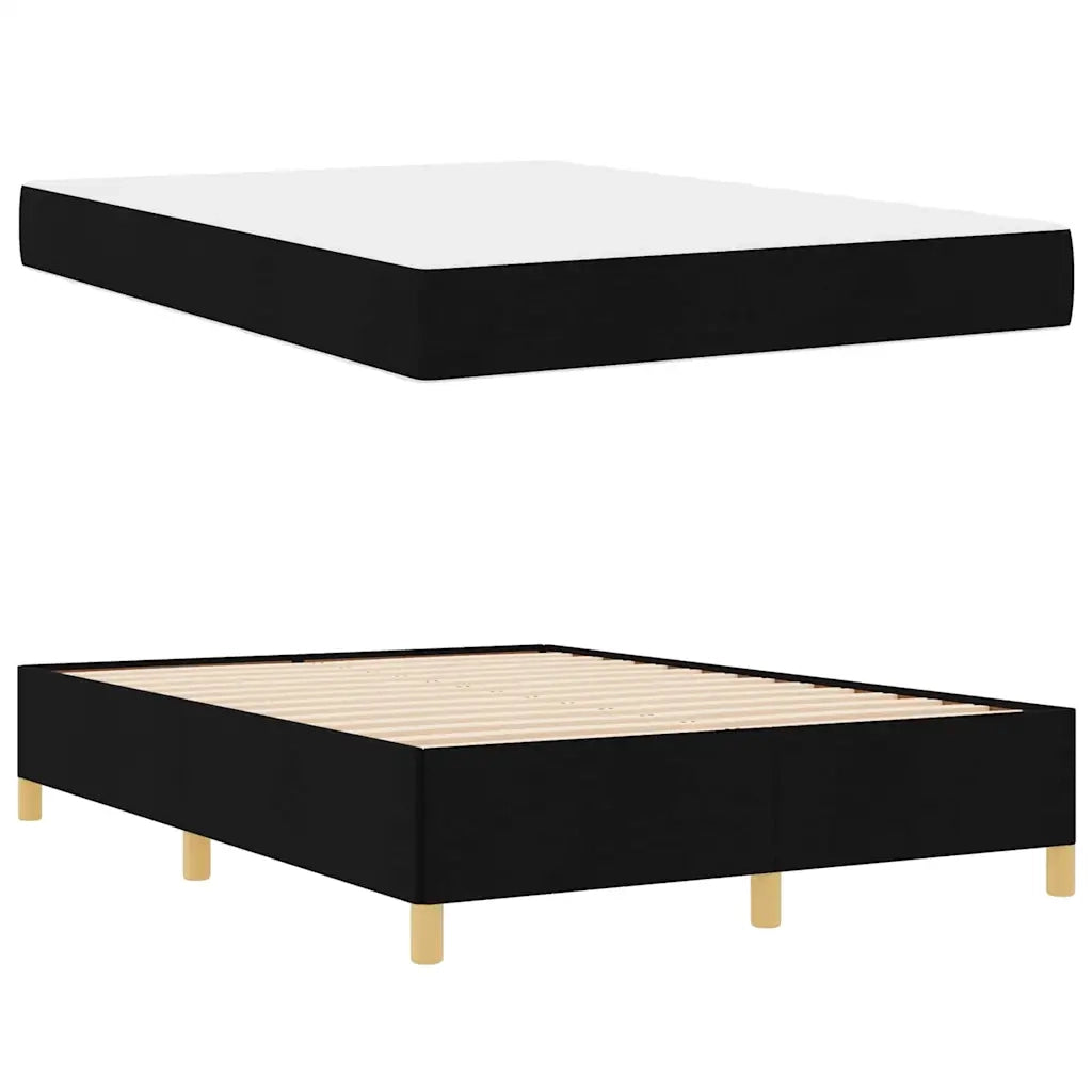 Struttura del letto con materasso Nero 140 x 200 cm Tessuto