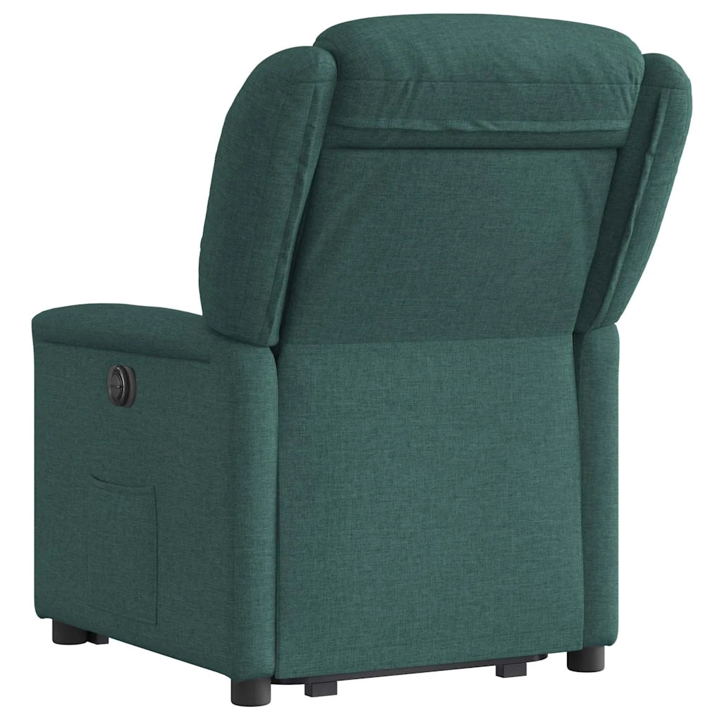 Poltrona Alzapersona Reclinabile Verde Scuro in Tessuto 3303200