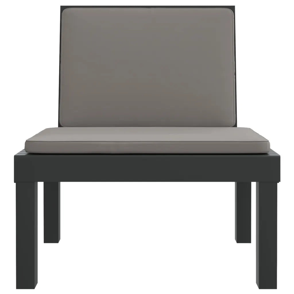 Set Salotto da Giardino 3 pz con Cuscini Antracite in PP