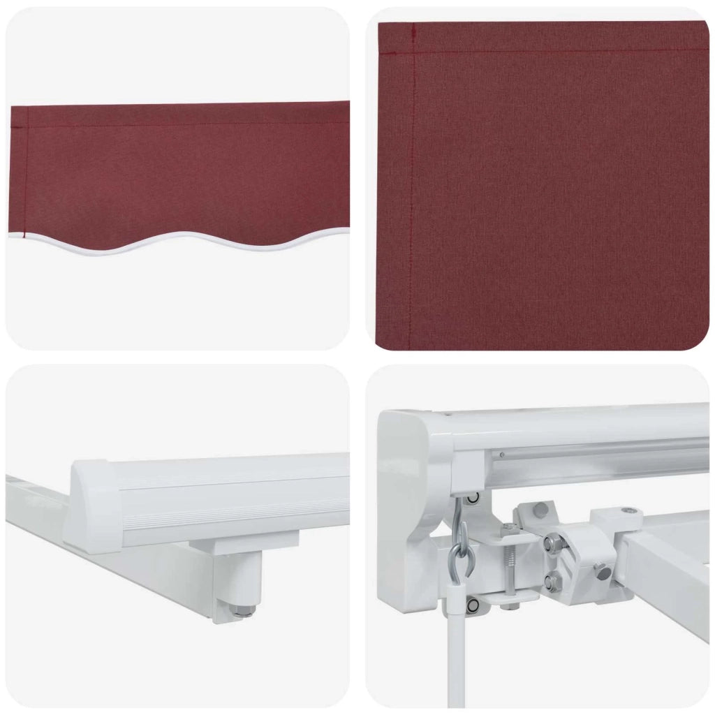 Cornice per Tenda Manuale con LED Borgogna e Bianco 4 × 3 m 3420615