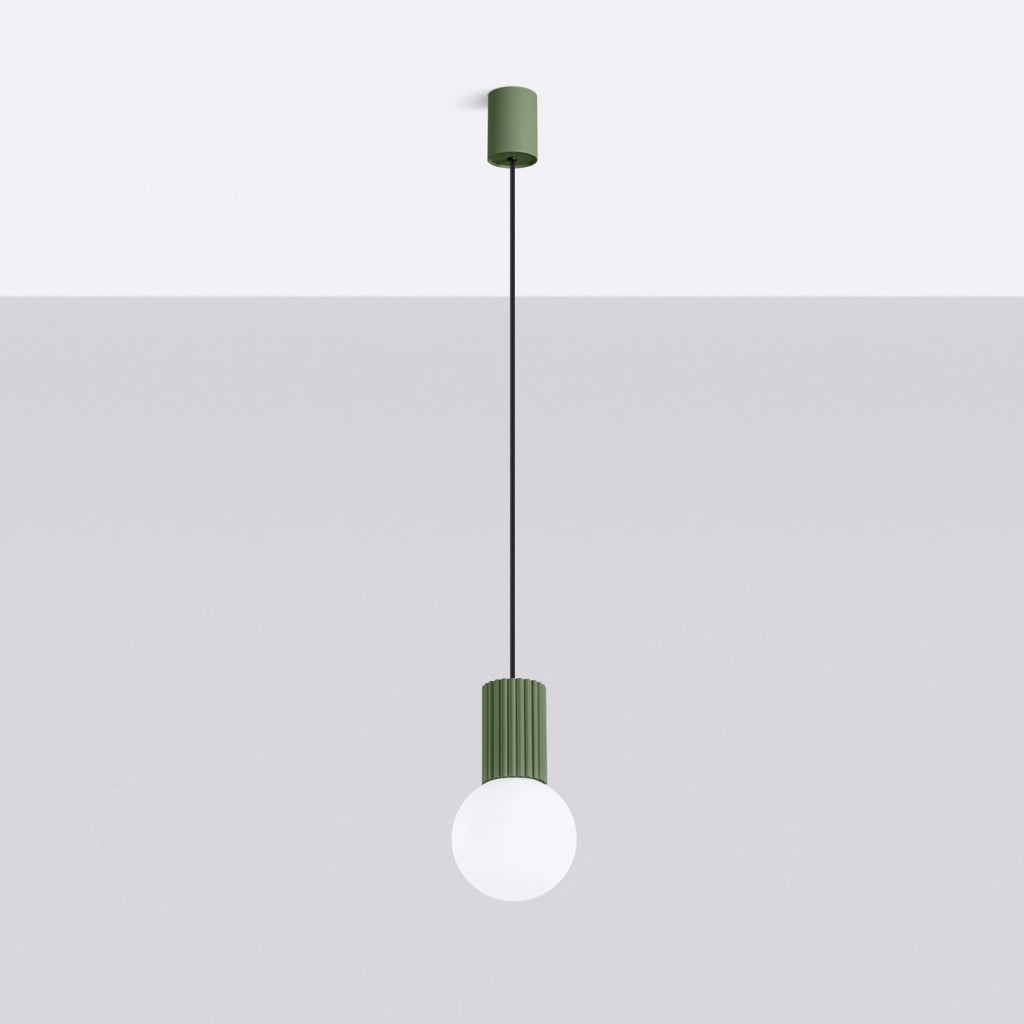 Lampada a sospensione HALO 1 verde oliva