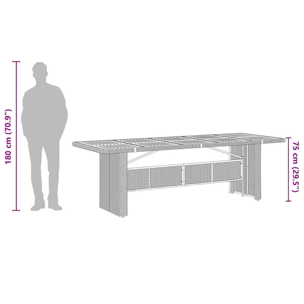 Set da Pranzo da Giardino 11pz con Cuscini in Polyrattan Grigio 3277549