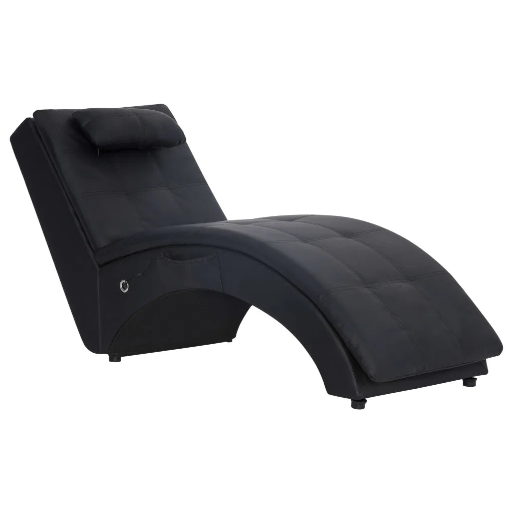 Sdraio Massaggiante con Cuscino Nero in Similpelle 281344
