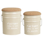 Set di 2 confezioni 2 Pouf: 31d*35h +
25 5d*26 5h In Metallo Colore Sabbia