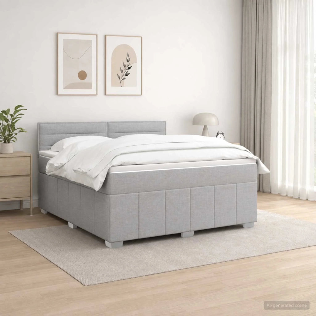 Letto box spring con materasso Grigio Chiaro 140 x 200 cm 3451220