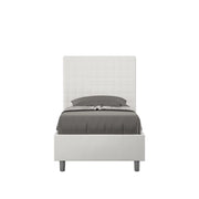 BS COM Letto singolo con rete imbottito 80x190 similpelle bianco