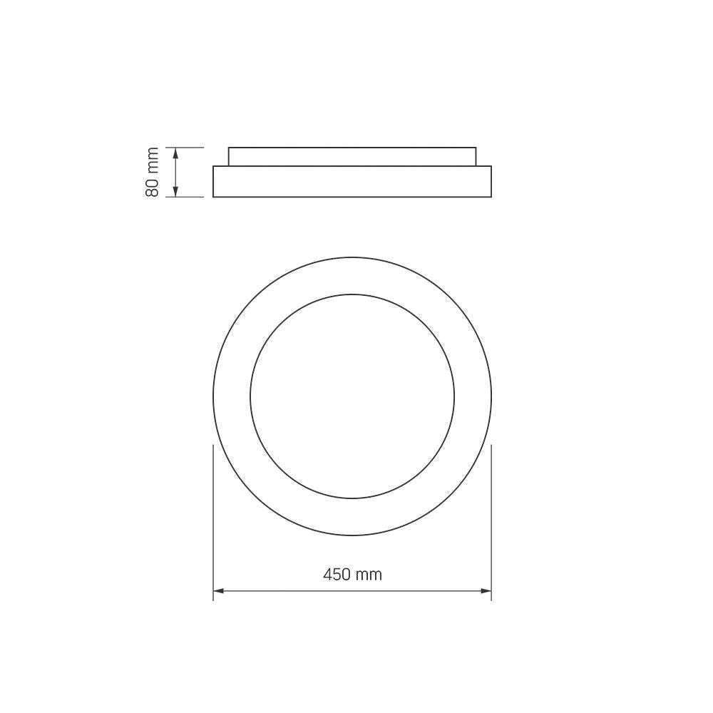 Plafoniera LED Videx Edge nera 45cm 72W RGB CCT