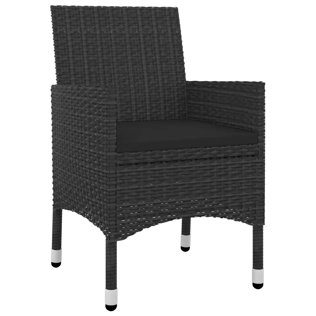 Set da Pranzo per Giardino 7 pz con Cuscini Polyrattan e Vetro 3099736