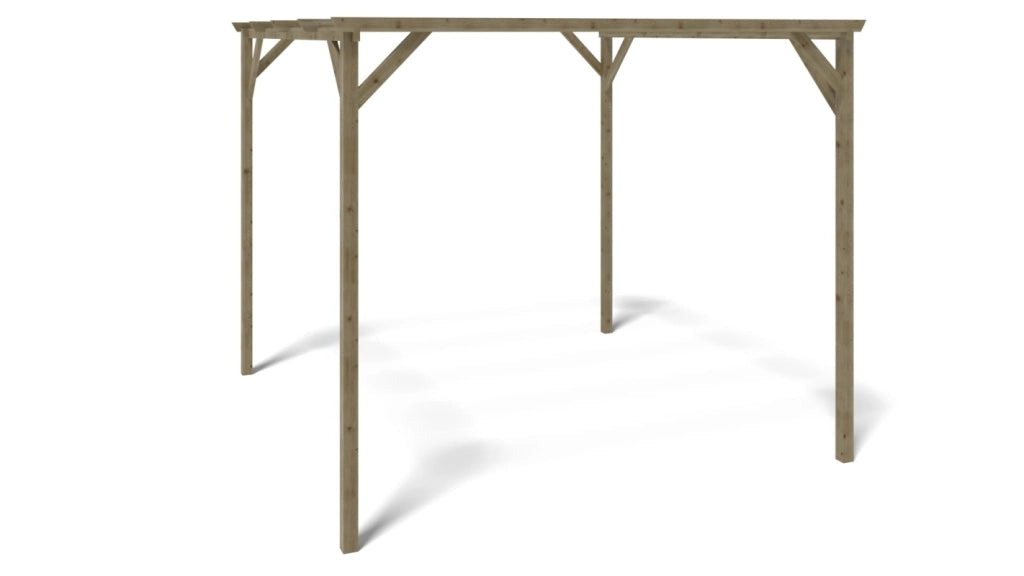 Tettoia posto auto coperto in legno 3x3 m - 9 m2 - CAR12 - ALTANKA