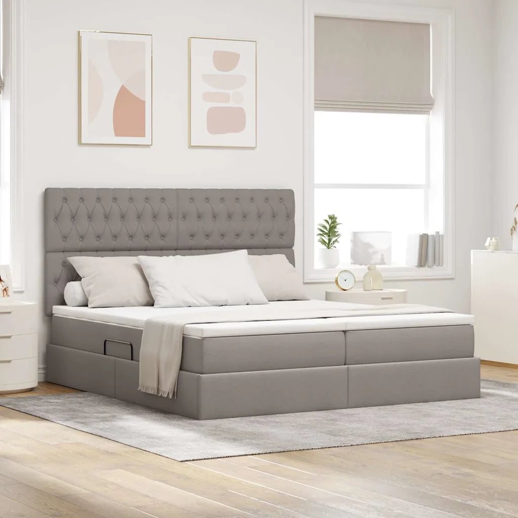 Letto con luci a strisce a LED Talpa 200 x 200 cm Tessuto