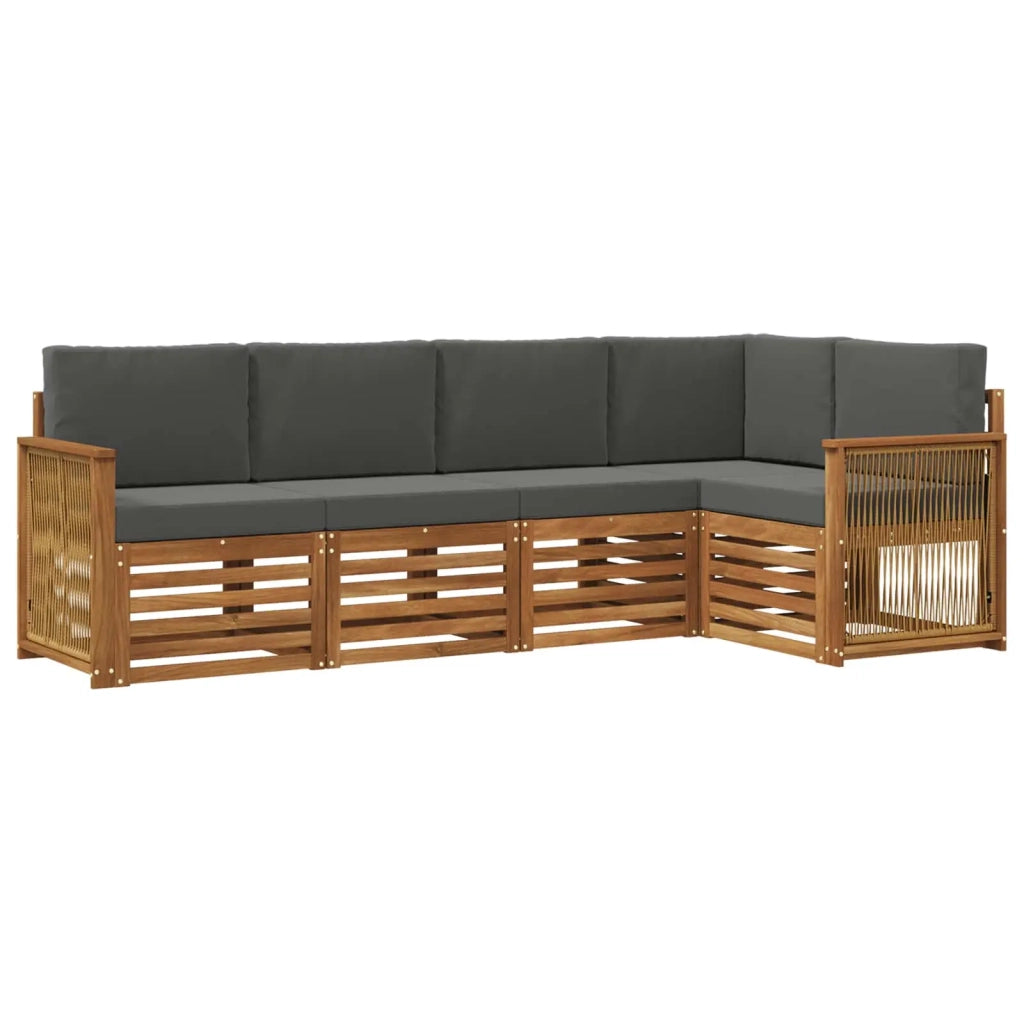 Set divano sezionale con cuscino 4 pcs Naturale e Antracite 3384358