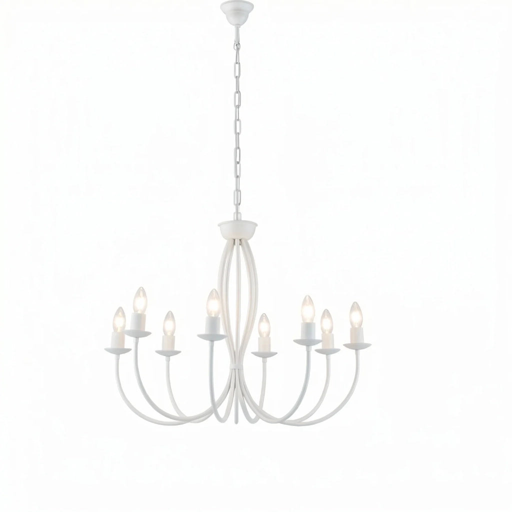 Lampadario Rustico Botte 8 Luci Bianco LuceArt Classic