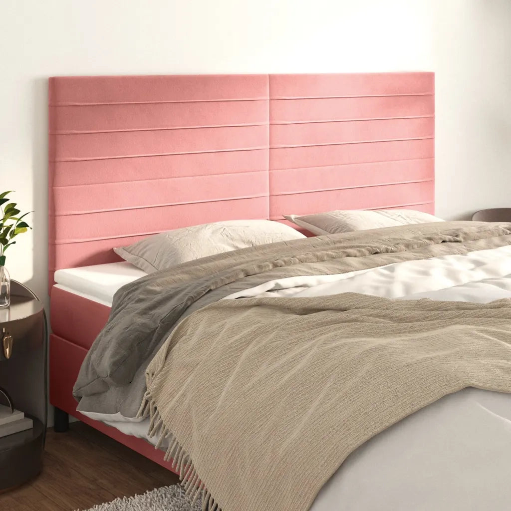 Testiera | Testata Rosa 200x5x118/128 cm Velluto