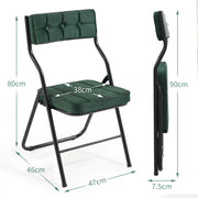 Sedia pieghevole con cuscino - Zephmum - Verde - 2 pezzi, portatile, assemblata
