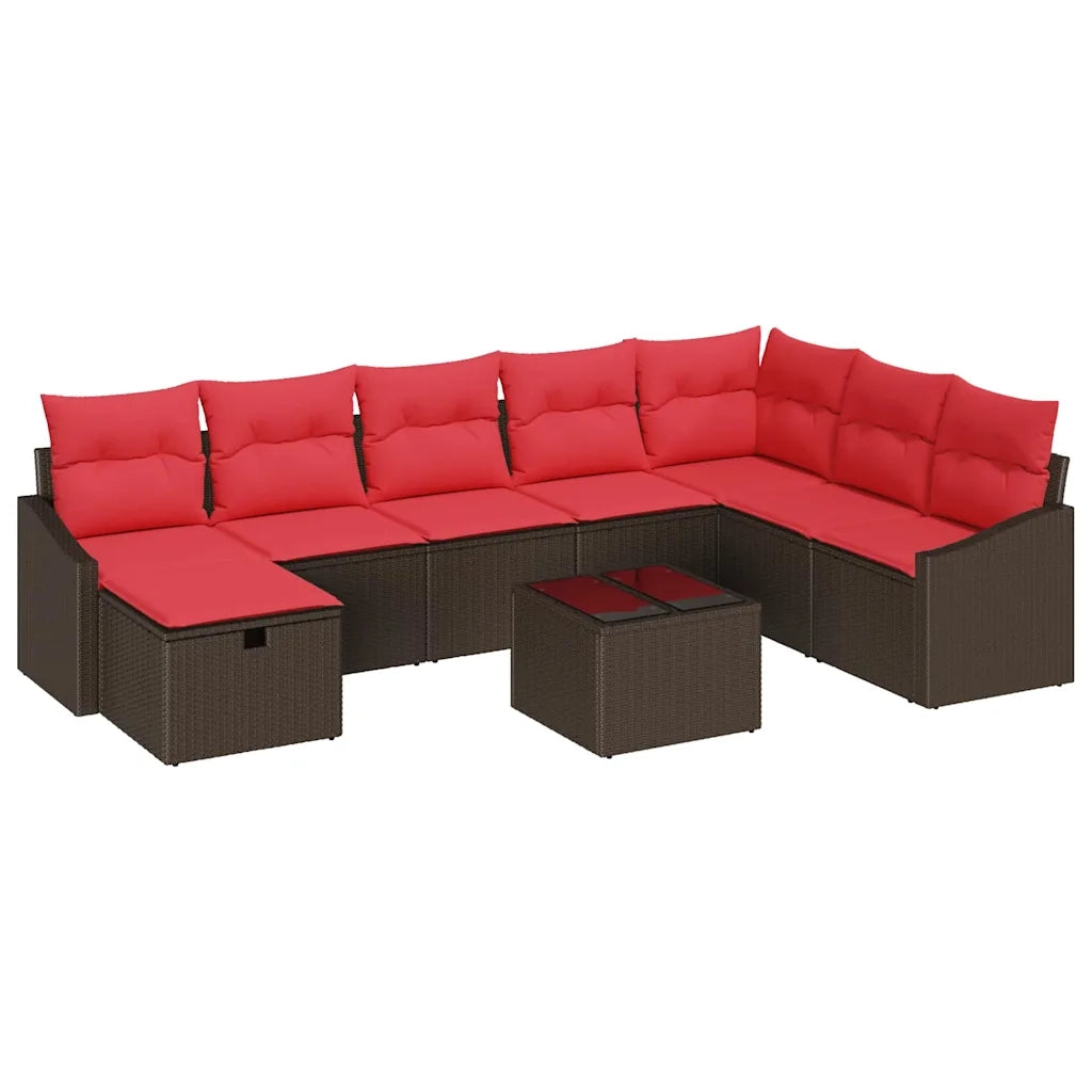 Set Divano da Giardino 9 pz polyrattan 3359343