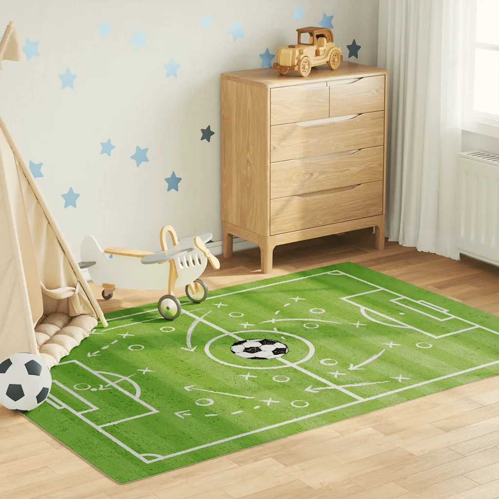 Tappeto Bambini Verde 160x230 Campo Calcio Lavabile 136621