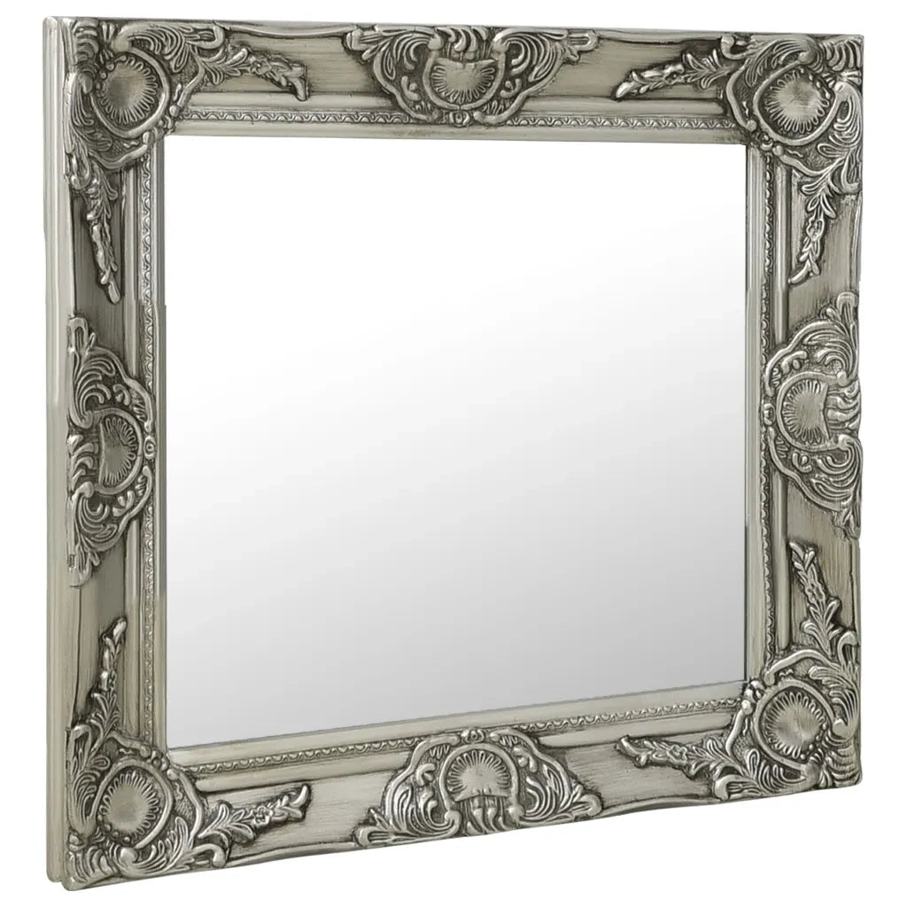 Specchio da Parete | Specchio decorativo Stile Barocco 50x50 cm Argento