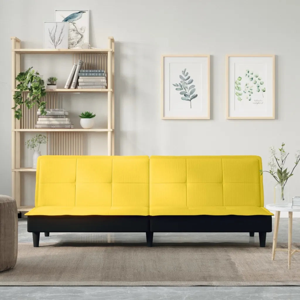 Divano Letto Giallo Chiaro in Tessuto 351917