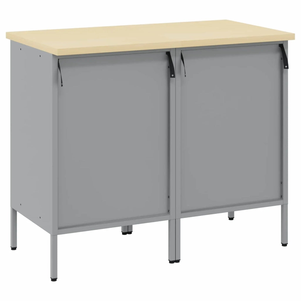 Mobile da lavoro 2 pcs Nero e Grigio 100 x 55 x 85 cm 3321360