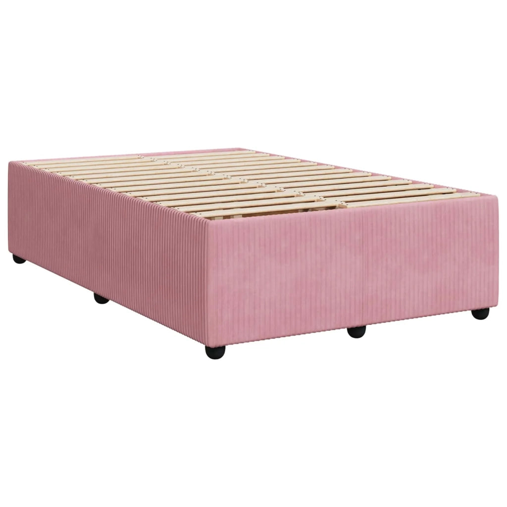 Letto box spring con materasso Rosa 120 x 190 cm Velluto 3451648
