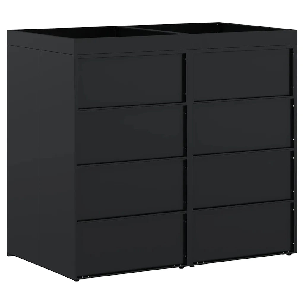 Contenitore per Rifiuti per 2 Bidoni Nero 136 x 77,5 x 121,5 cm CFW9947642
