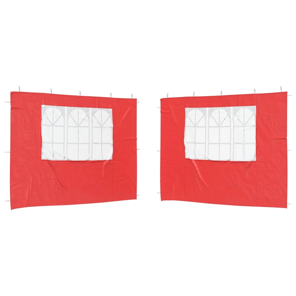 Parete per tenda da festa 2 pz 300 x 195 cm Rosso PE e Acciaio CFW1921719