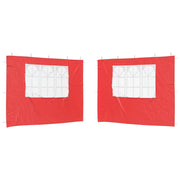 Parete per tenda da festa 2 pz 300 x 195 cm Rosso PE e Acciaio CFW1921719