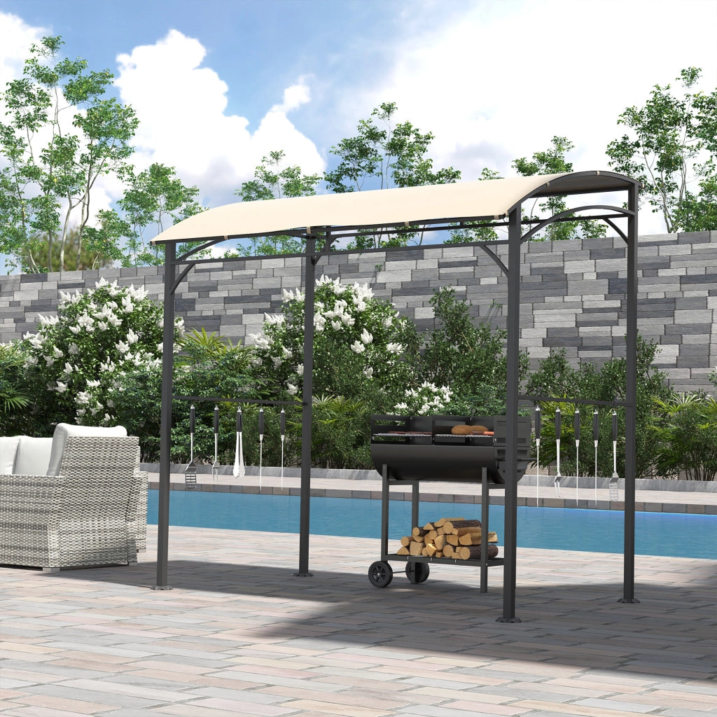 Gazebo per Barbecue ¨C Minimal ¨C Beige e Nero 215x150x182cm