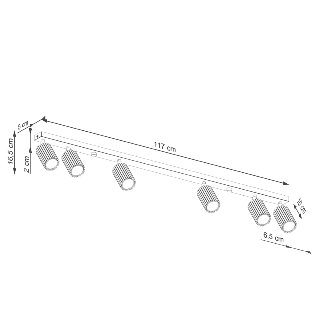 Lampada da soffitto KARBON 6L oro
