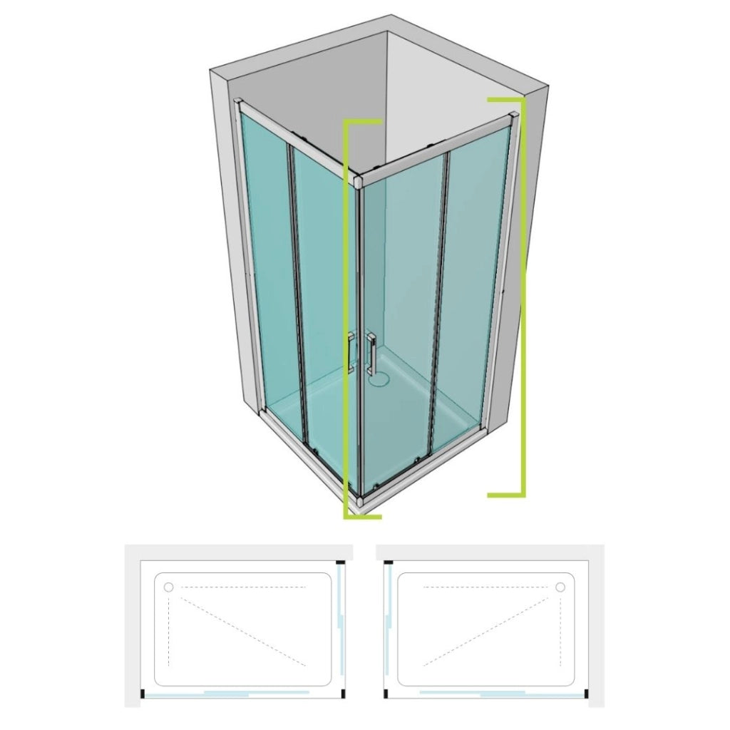Lato porta box doccia angolare nicchia dafne cristallo 6 mm 70 cm stampato