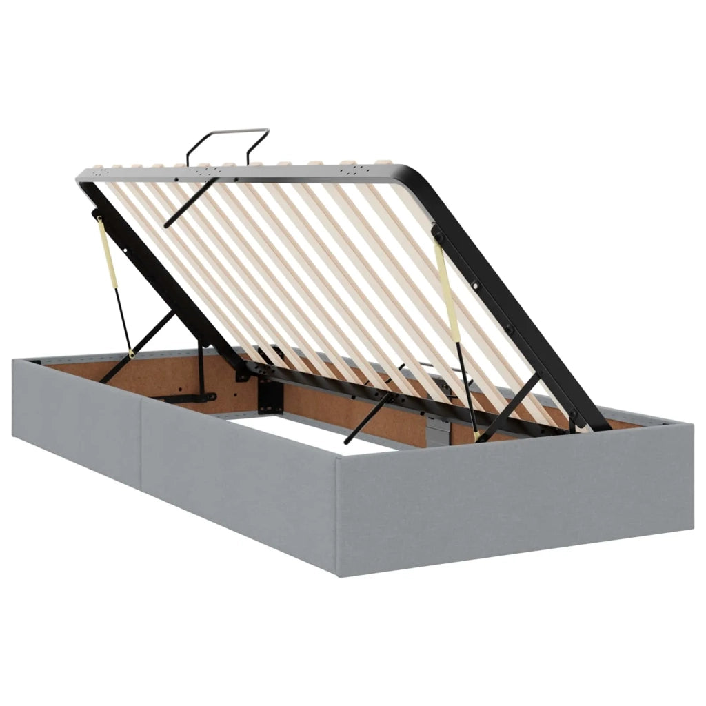 Letto con contenitore LED e materasso Grigio Chiaro 90 x 200 cm 3459981