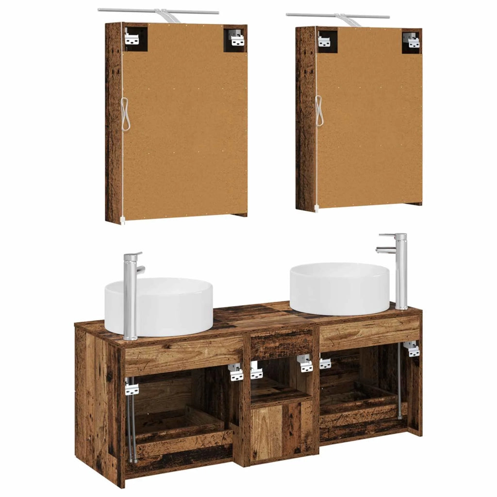 Set di mobili per il bagno 5 pz Legno antico 3407077