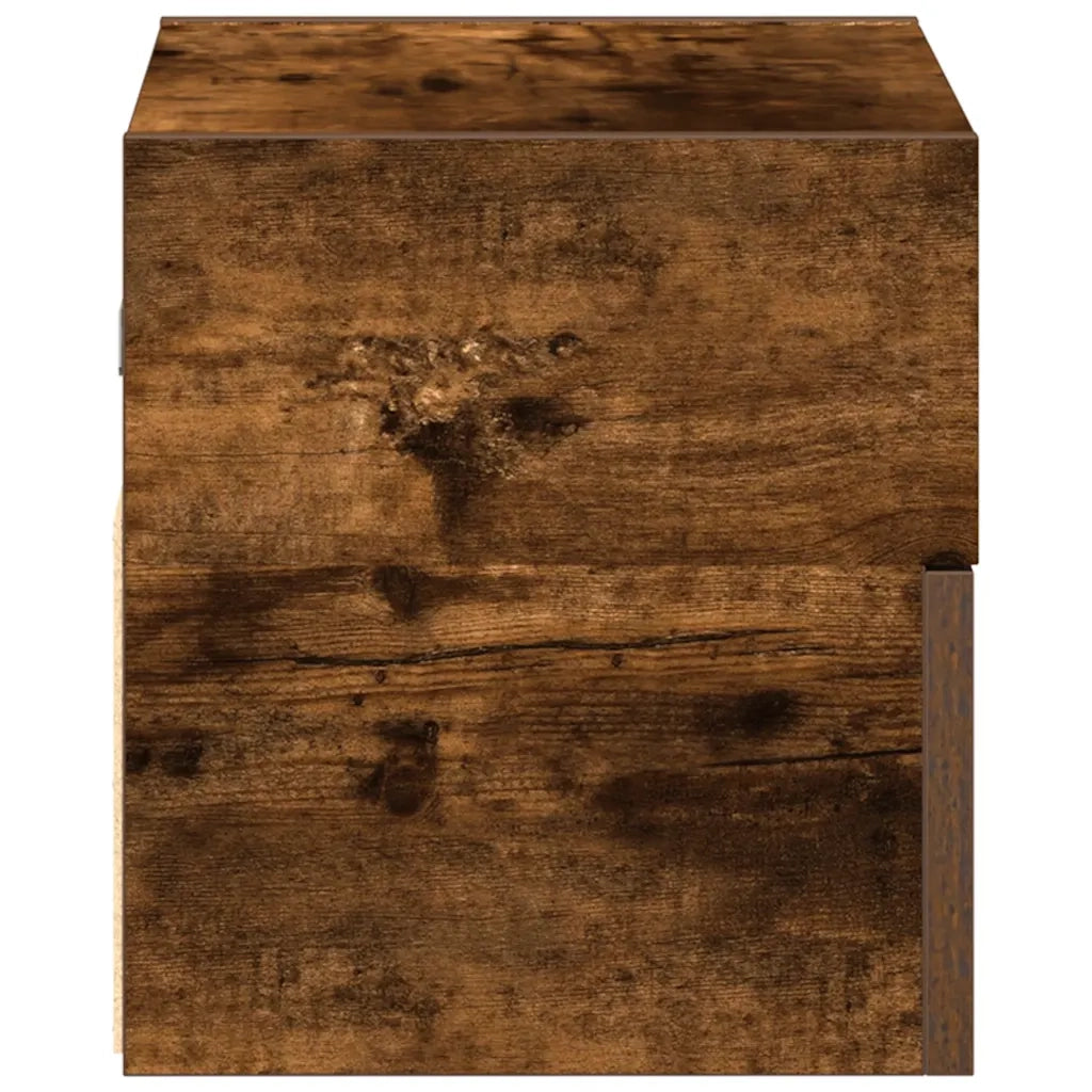 Comodini a Muro 2 pz-Set di 2 Tavolino da notte Rovere Fumo 45x26x28,5 cm
