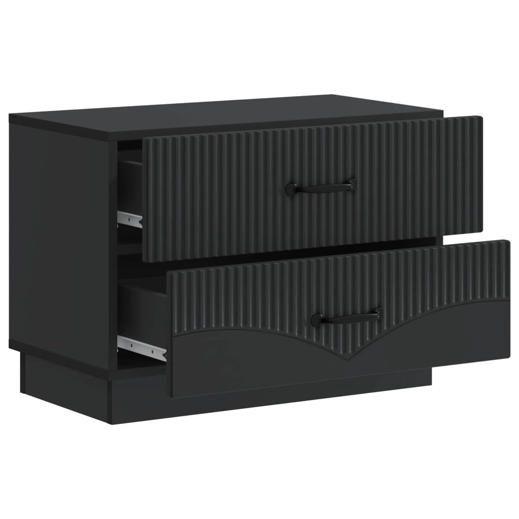 Comodino | Armadio da Notte | Mobiletto da notte Nero 62 x 34,5 x 44,5 cm Legno ingegnerizzato