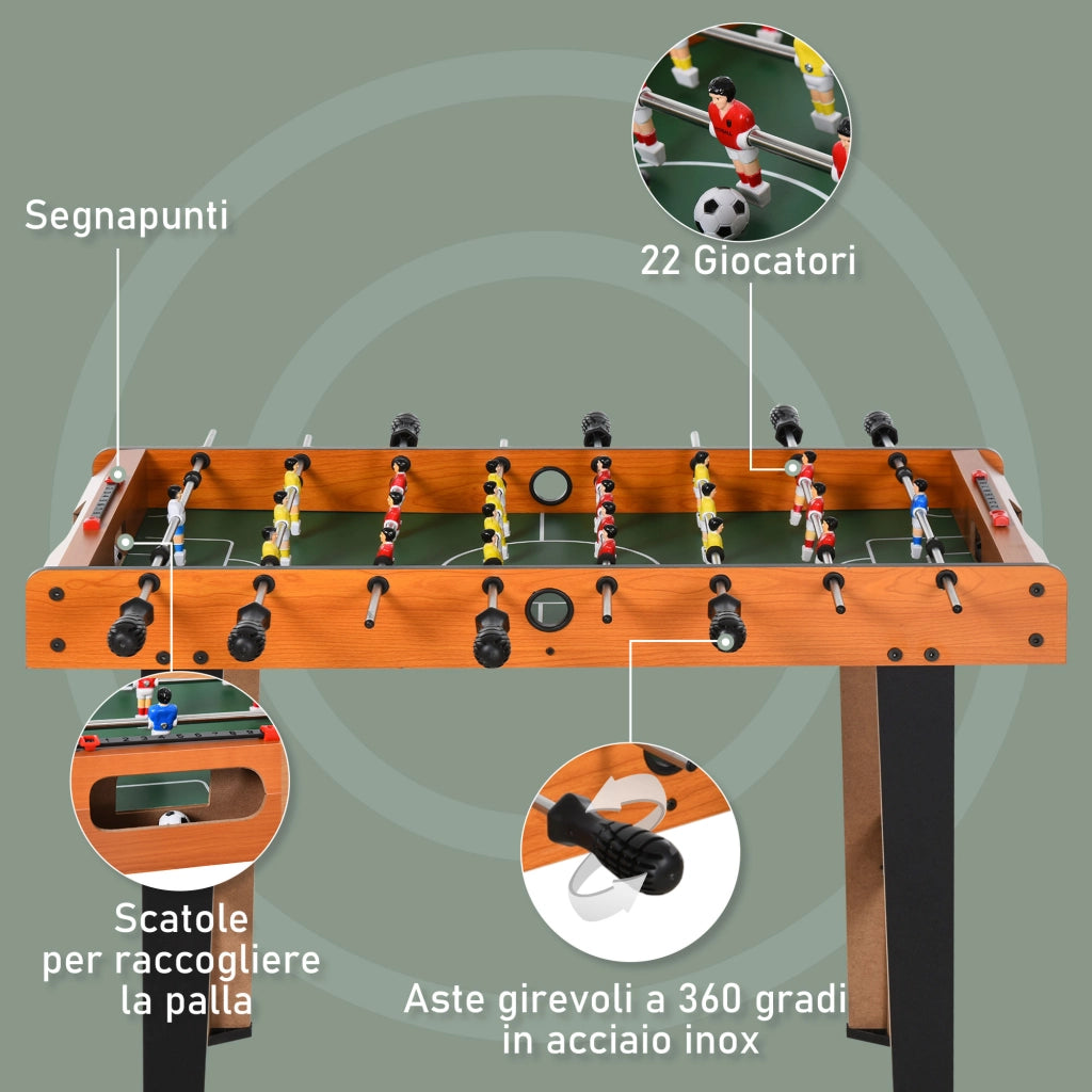 Calcio Balilla in Legno ¨C Minimal ¨C con 22 Giocatori e Accessori