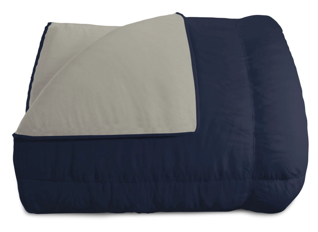 Trapunta Invernale 1 Piazza e Mezzo Doubleface 300gr Blu Scuro/Grigio Chiaro