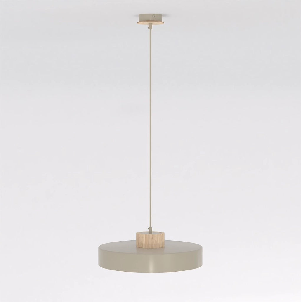 Lampada sospesa KIVI Japandi beige, legno, 1xE27