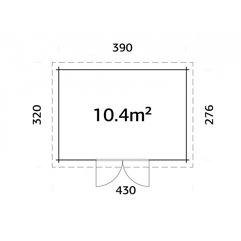 Casetta da giardino in legno 406x292 cm pareti 28 mm con porta doppia e tetto impermeabilizzato 10,4 m²  Esterni da Vivere Nora B